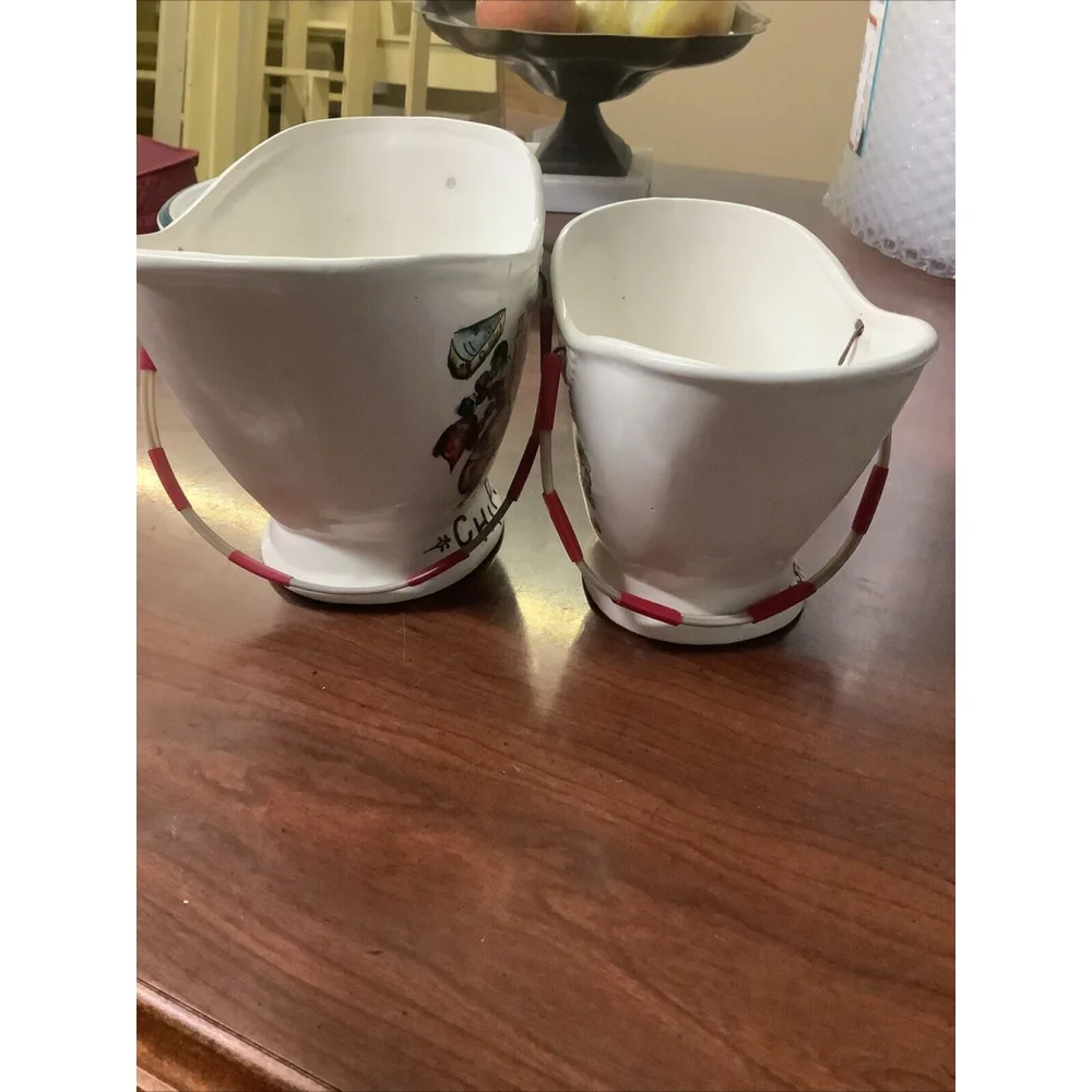 vintage chips, snack, & Nuts porclean baskets with handles